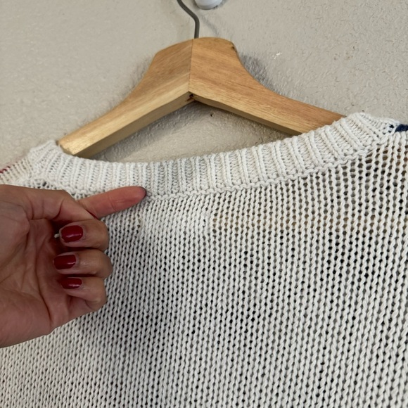 Grayson Threads Pull Over Cable Knit American Flag Novelty Sweater Graphic S - Picture 11 of 13